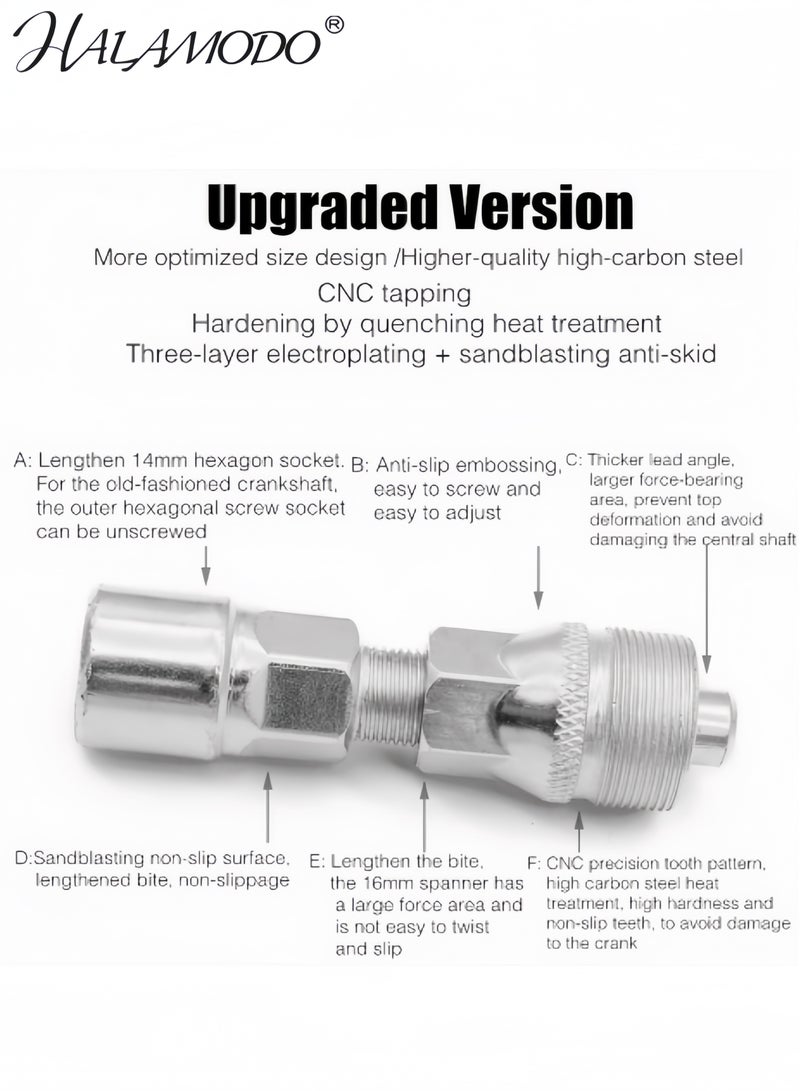 HALAMODO Bicycle Repair Tools Or Accessories Kit, 5 in 1 Mountain Bike MTB Repair Tool Kit,  Freewheel Remover Tool Bike Chain Breaker Crank Extractor Wrench with chain tail Hook Bottom Bracket Removal Tools - Image 5