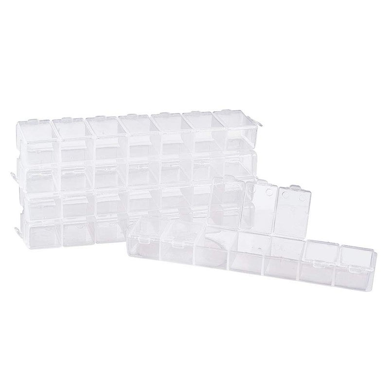 PH PandaHall 8 Pack 7 Grids Jewelry Dividers Box Organizer Clear Plastic Bead Case Storage Container for Beads Jewelry Nail Art Small Items Craft Findings 155x33x18cm Compartment 33x2cm - Image 2