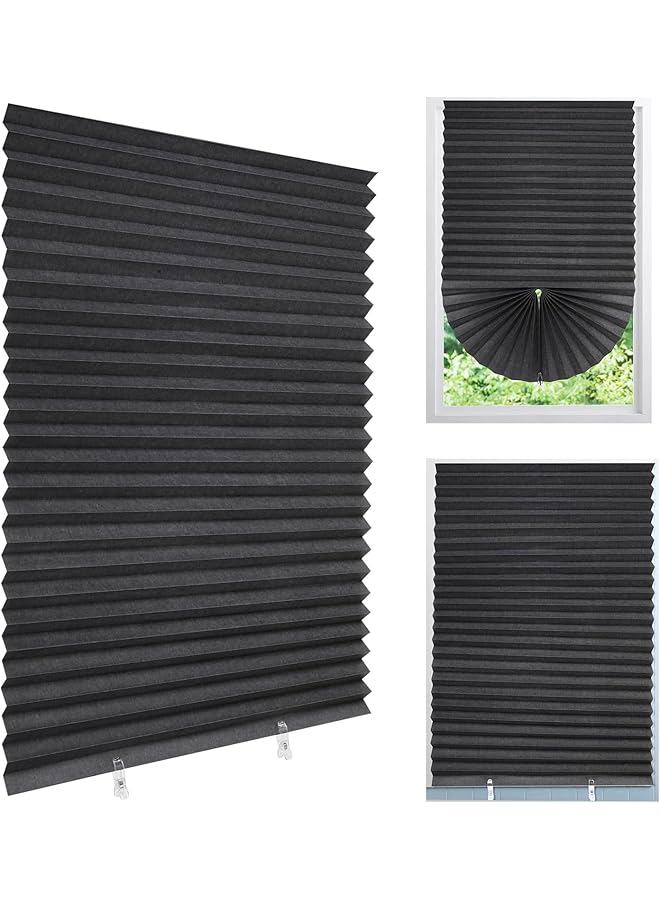 The Bros Temporary Blinds for Windows, 150 * 60cm Blackout Blinds Stick On No Drill Blinds Blackout Curtains for Bedroom Kitchen Bathroom Nursery Loft Travel RV Car Thermal Blinds Privacy Protection - Image 1