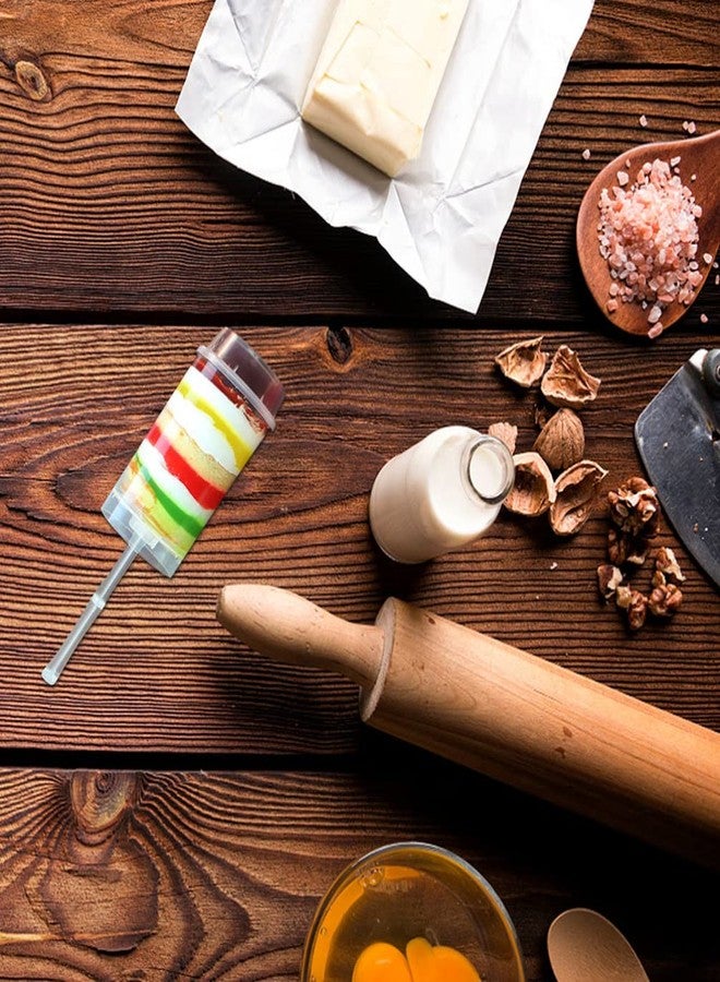 هيموتون ٢٥ قطعة من علب كيك بوبس قابلة للدفع مع غطاء، شكل دائري، بلاستيكية، فارغة، علب إطلاق كيك بوبس مع أغطية، مناسبة لخبز وتشكيل حلويات الآيس كريم - Image 4