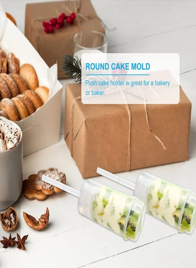 هيموتون ٢٥ قطعة من علب كيك بوبس قابلة للدفع مع غطاء، شكل دائري، بلاستيكية، فارغة، علب إطلاق كيك بوبس مع أغطية، مناسبة لخبز وتشكيل حلويات الآيس كريم - Image 3