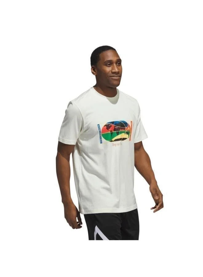 اديداس تيشيرت برسومات عالمية لكرة السلة