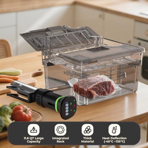 Vpcok Direct Sous Vide Container with Lid and Builtin Rack DoubleDoor Design 116 QT Sous Vide Containers Grey Sous Vide Pot for Most Sous Vide Machines - Image 3