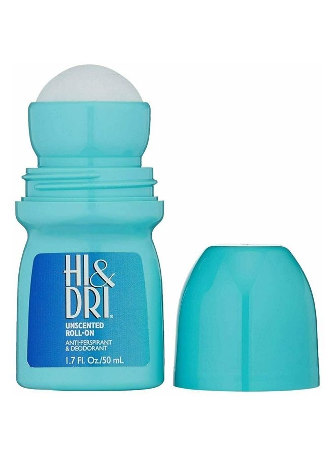 Revlon Hi and Dri Antiperspirant, Roll-On, Unscented, 1.7 Ounce (Pack of 6)