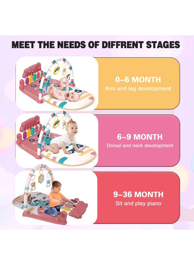 COGNIKIDS Baby Piano Kick Play Mat With Lights & Music | Extra-Large Washable Play Gym For Newborns & Infants | Adjustable Piano Panel, Soft Toys & Sensory Activity Mat For Tummy Time Green - Image 3