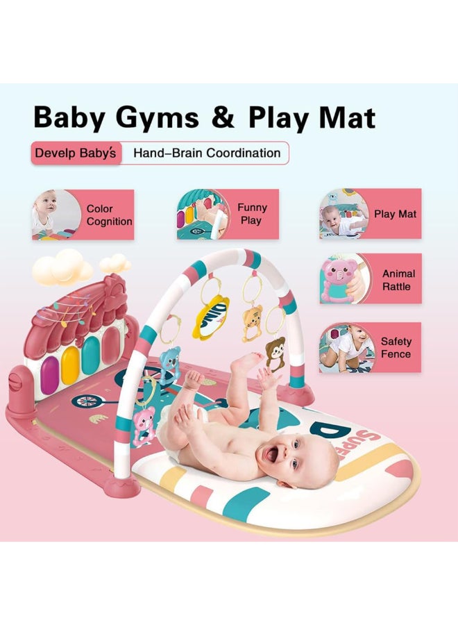 COGNIKIDS Baby Piano Kick Play Mat With Lights & Music | Extra-Large Washable Play Gym For Newborns & Infants | Adjustable Piano Panel, Soft Toys & Sensory Activity Mat For Tummy Time Green - Image 4