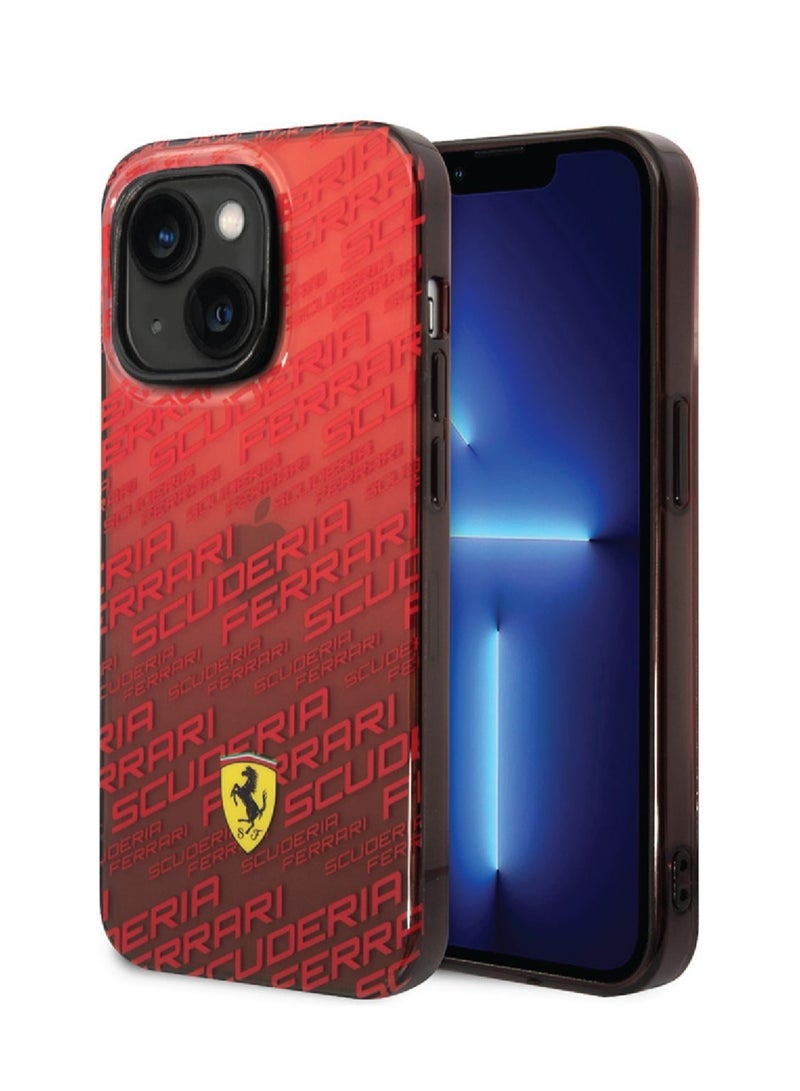 فيراري جراب iPhone 14 من البولي كربونات/البولي يوريثين الحراري المتدرج مع غطاء خلفي من سكوديريا بالكامل ومصد مصبوغ / جراب حلقي مرفوع / تصميم رفيع / سهل التركيب - أحمر - Image 4