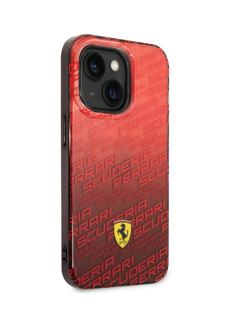 فيراري جراب iPhone 14 من البولي كربونات/البولي يوريثين الحراري المتدرج مع غطاء خلفي من سكوديريا بالكامل ومصد مصبوغ / جراب حلقي مرفوع / تصميم رفيع / سهل التركيب - أحمر - Image 3