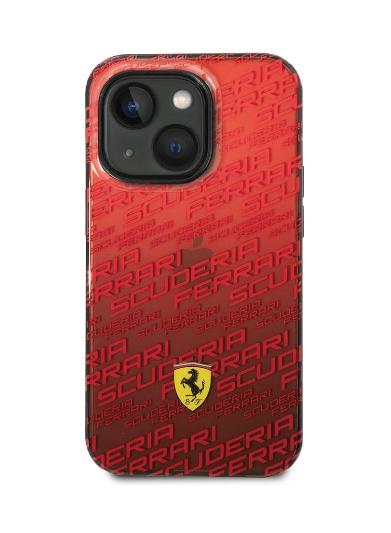 فيراري جراب iPhone 14 من البولي كربونات/البولي يوريثين الحراري المتدرج مع غطاء خلفي من سكوديريا بالكامل ومصد مصبوغ / جراب حلقي مرفوع / تصميم رفيع / سهل التركيب - أحمر - Image 5