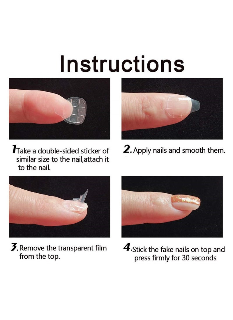 Excefore 20 Sheets Nail Glue Stickers Double Side for Press on Nails Stickers, Waterproof Breathable False Nail Tips Jelly Adhesive Nail Tabs Glue  - Image 5