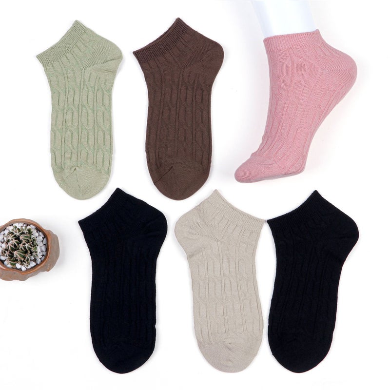 MOMO Women's Summer Boat Socks Breathable Mesh Thin Combed Cotton Solid Color Casual Sports Socks - Image 4