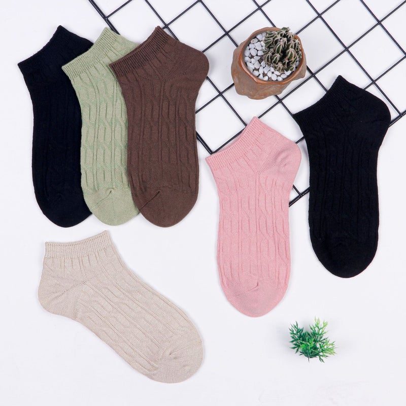 MOMO Women's Summer Boat Socks Breathable Mesh Thin Combed Cotton Solid Color Casual Sports Socks - Image 3