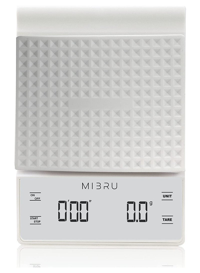 MIBRU Coffee Scale With Timer White Electronic Weighing  - Image 2