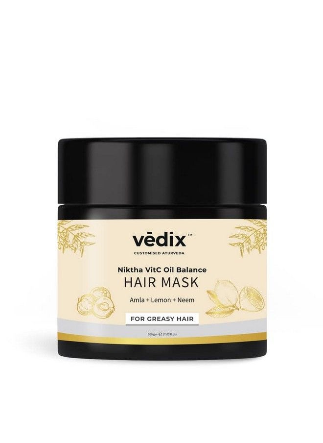 Vedix Ayurvedic Hair Mask For Hair Growth Customized Niktha Vitc Oil Balance Hair Mask For Oily Hair With Amla + Lemon + Neem 200Gm  - Image 1