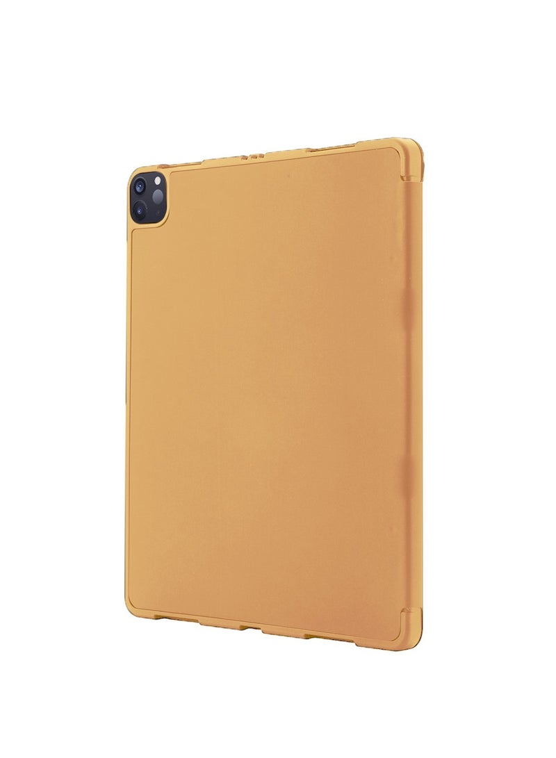 Techie آبل آيباد برو 11 2020، 2021، 2022، غلاف فوليوم ذكي قابل للطي بتصميم أوريغامي ثلاثي مع حامل قلم ووظيفة الاستيقاظ/النوم التلقائي - ذهبي - Image 2