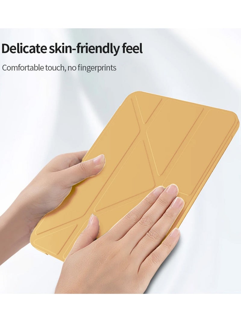 Techie آبل آيباد برو 11 2020، 2021، 2022، غلاف فوليوم ذكي قابل للطي بتصميم أوريغامي ثلاثي مع حامل قلم ووظيفة الاستيقاظ/النوم التلقائي - ذهبي - Image 5