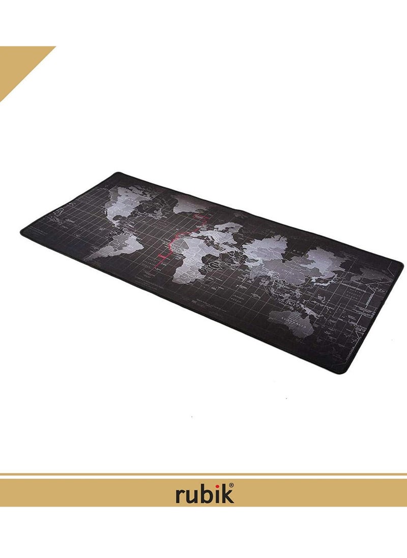 Rubik - Gaming Computer Mouse Pad World Map Design Super Large Rubber Extended Mousepad 40cmx90cm Pack of 2pcs - Image 1