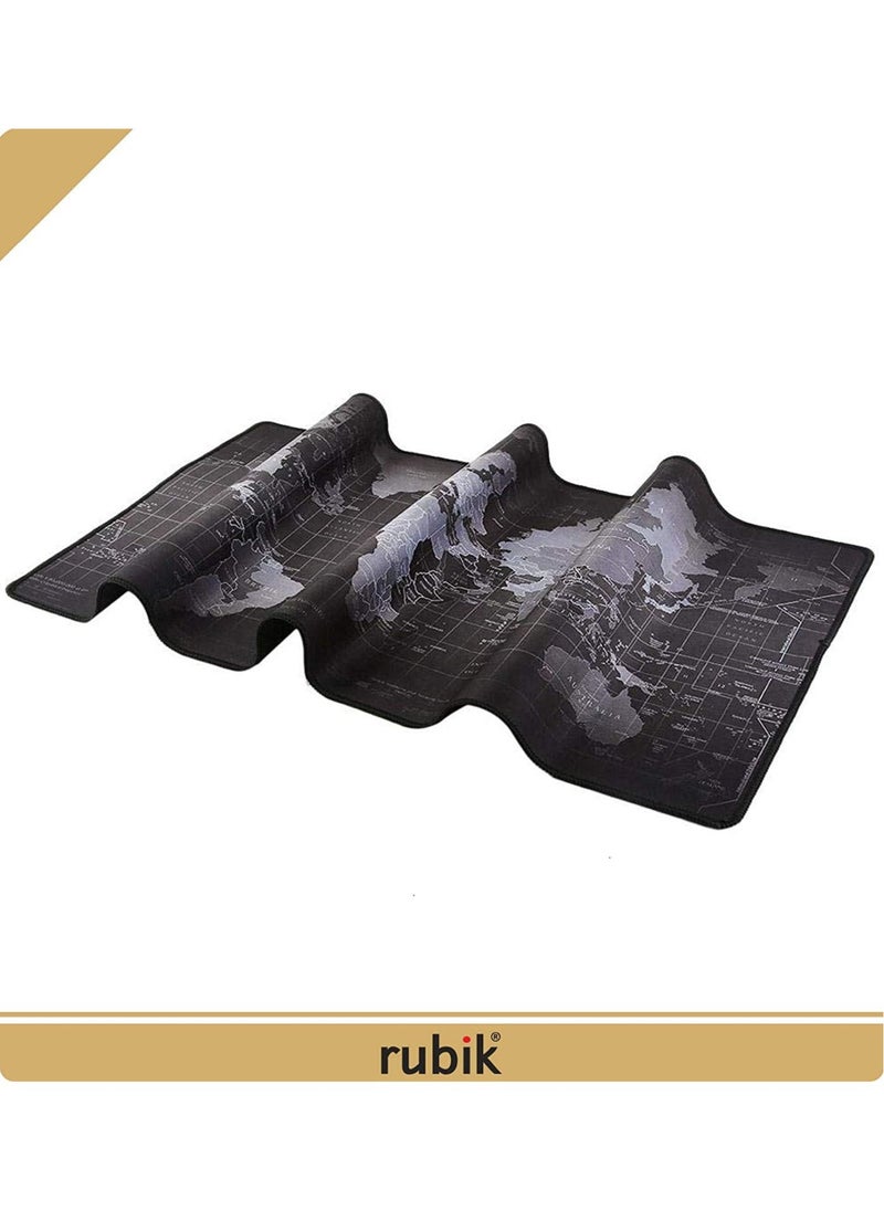 Rubik - Gaming Computer Mouse Pad World Map Design Super Large Rubber Extended Mousepad 40cmx90cm Pack of 2pcs - Image 1
