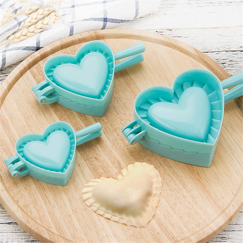 VolksRose Ravioli Maker Set VolksRose 3 Pack Plastic Pierogi Dumpling Maker Wrapper Pastry Dough Press Pie Empanada Press Mould Pastry Crimpers Pelmeni Dumplings Kitchen Cooking DIYTool Heart Shape S M L
