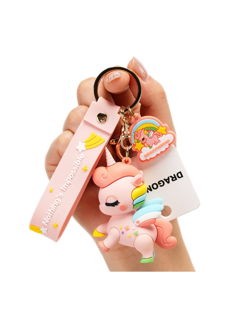 Excefore Cute Keychain Gift - Unicorn Keychain Kawaii Accessories Key Chain Backpack Charms Car Keys Keychain for Kids Girls - Image 1