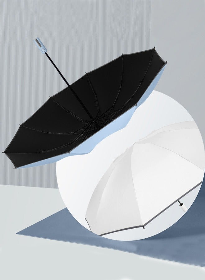 مظلة أوتوماتيكية مقاومة للرياح، مظلة قابلة للطي للحماية من الأشعة فوق البنفسجية، مظلة سفر للشمس والمطر باللون الأزرق - Image 2