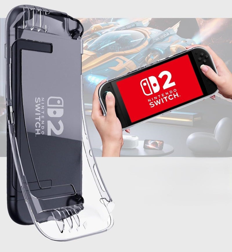 ANYOGRO Compatible with Nintendo Switch 2 Case 2025 Clear, Dockable TPU Grip Soft Shell Shockproof Anti-Scratch Design and Easy Snap-On Installation Protective Cover for Switch 2 7.9 Inch Crystal Tranparant - Image 5