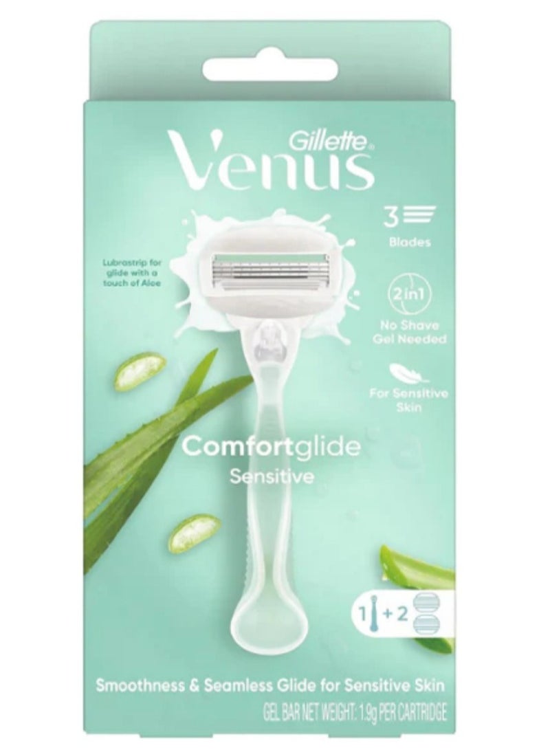 فينوس كومفورت جلايد شفرات الحلاقة النسائية الحساسة مع شفرات جل 3 قطع - Image 1