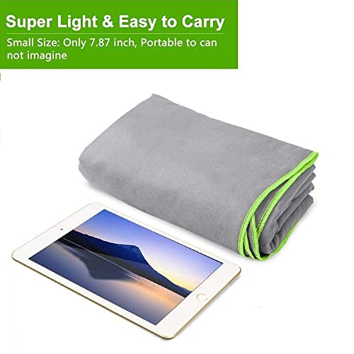 Hiturbo Microfiber Surf Poncho, Wetsuit Changing Bath Robe, Quick Dry Pool Swim Beach Towel with Hood (Gray) - Image 5