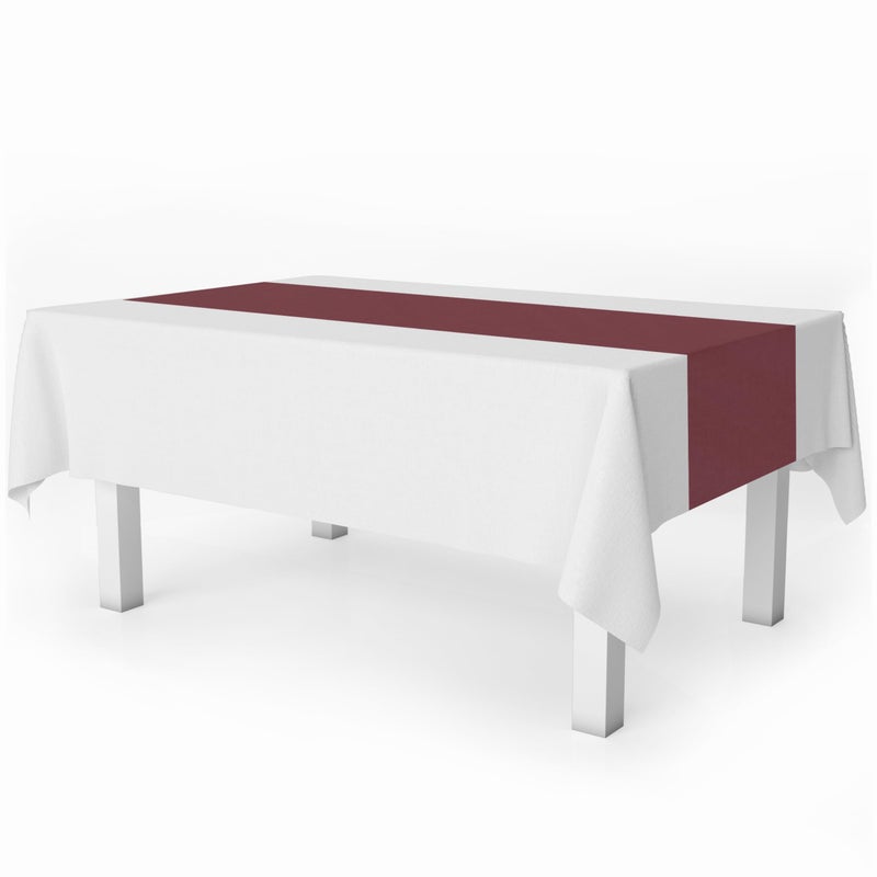 Grandipity Burgundy 12 Pack Premium Disposable Plastic Table Runner 14 x 108 Inch. Table Runner for Dinner Parties & Events by Grandipity - Image 1