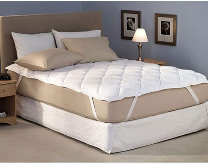 RRC Waterproof Polycotton Quilted Mattress Protector Breathable Hypoallergenic Noiseless Ultra Soft 72x78 inch Mattress Protector- with Elastic Bands - Image 1