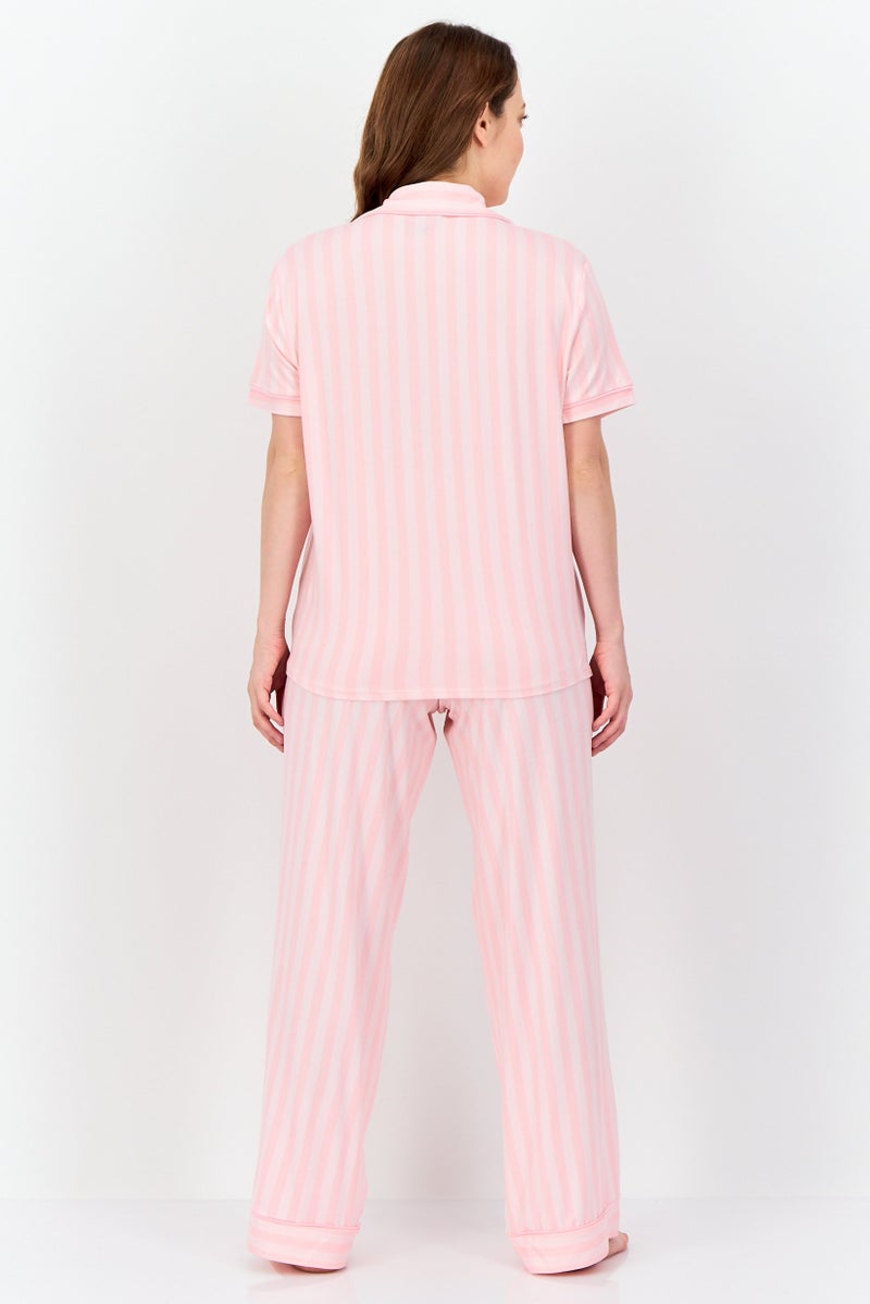 bebe Women 2 Pieces Stripe Pajama Set, Multicolor - Image 4