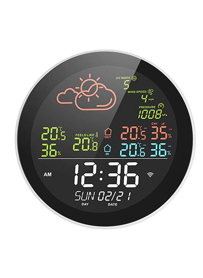 Generic - Tuya Wifi Smart Weather Station with Clock Indoor and Outdoor Temperature & Humidity Meter Multifunctional Large Color Screen Weather Clock Temp. & Humidity Gauge with 3 Sensor - Image 1