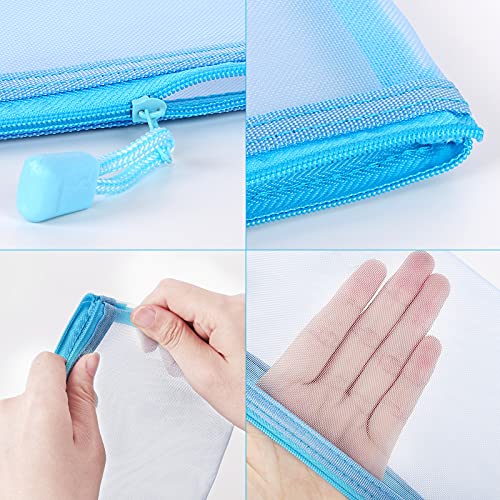 Sinzip 20 Pack Multicolored Zipper Mesh Pouch, Zipper Pencil Pouches Pen Bags, Multipurpose Travel Bags for Cosmetic School Office Supplies and Travel Accessories, 10 Colors (Assorted E) - Image 3