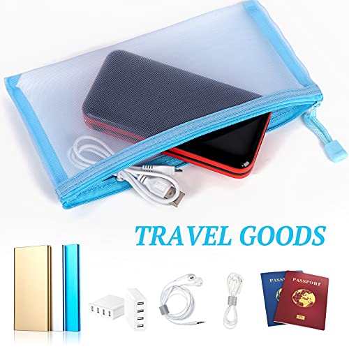 Sinzip 20 Pack Multicolored Zipper Mesh Pouch, Zipper Pencil Pouches Pen Bags, Multipurpose Travel Bags for Cosmetic School Office Supplies and Travel Accessories, 10 Colors (Assorted E) - Image 5