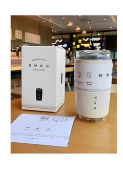 smeg Travel Coffee Mug, 320ml Insulated Beverage Cup With Leakproof Lid, Long Lasting Coffee Tumbler With Lid And Straw, Travel Coffee Thermos White  - Image 2