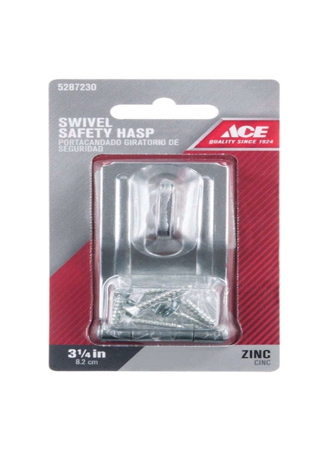 ACE High Quality Zinc Swivel Staple Safety Hasp Silver 3-1/4 Inch 5287230  - Image 1