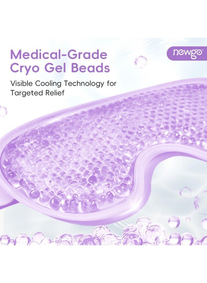 NEWGO Cooling Eye Mask Reusable Gel Eye Mask for Puffy Eyes, Ice Eye Mask Cold Eye Mask Frozen with Plush Backing for Headache, Migraine, Stress Relief - Purple - Image 5