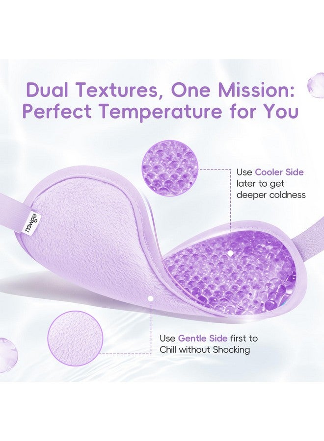 NEWGO Cooling Eye Mask Reusable Gel Eye Mask for Puffy Eyes, Ice Eye Mask Cold Eye Mask Frozen with Plush Backing for Headache, Migraine, Stress Relief - Purple - Image 3