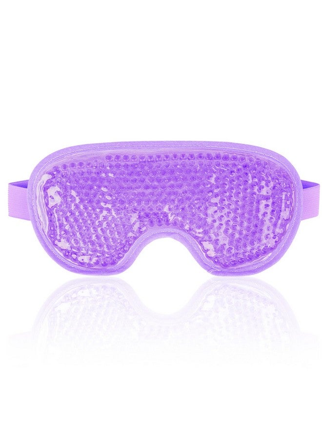 NEWGO Cooling Eye Mask Reusable Gel Eye Mask for Puffy Eyes, Ice Eye Mask Cold Eye Mask Frozen with Plush Backing for Headache, Migraine, Stress Relief - Purple - Image 1