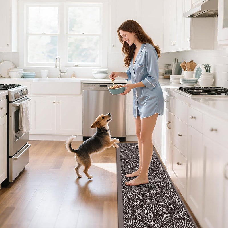 Mattitude 4/5 Inch Kitchen Mat, 24x70in Heavy Duty Ergonomic Comfort Foam Standing Desk Mat, Waterproof Non-Slip Standing Mats and Rugs for Kitchen, Office, Khaki - Image 3