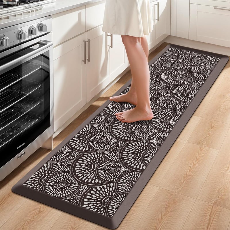 Mattitude 4/5 Inch Kitchen Mat, 24x70in Heavy Duty Ergonomic Comfort Foam Standing Desk Mat, Waterproof Non-Slip Standing Mats and Rugs for Kitchen, Office, Khaki - Image 1