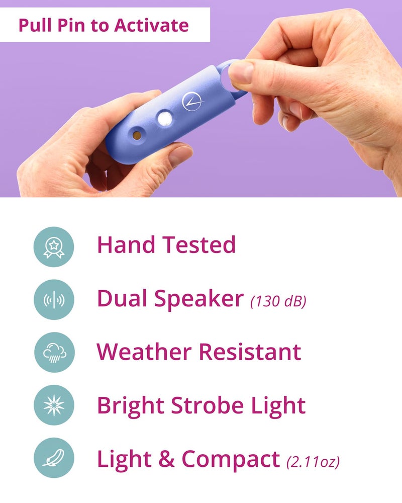 Vantamo Personal Alarm for Self Defense with Low Battery Notice, Strobe Light & Extra Loud 130 dB Double Speakers Safety Keychain Set for Women, Rechargeable Panic Button for Womens Self Defense - Image 2