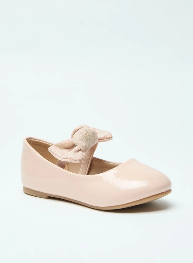 فلورا بيلا من شو إكسبرس Bow Accent Slip-On Ballerina Shoes with Elastic Strap