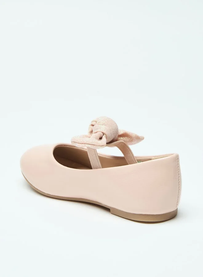 فلورا بيلا من شو إكسبرس Bow Accent Slip-On Ballerina Shoes with Elastic Strap