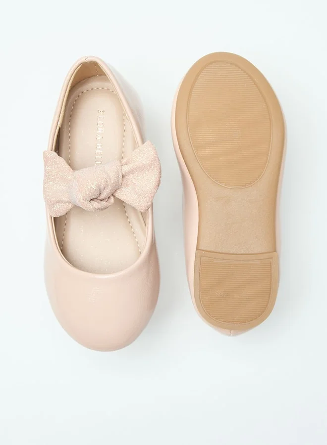 فلورا بيلا من شو إكسبرس Bow Accent Slip-On Ballerina Shoes with Elastic Strap