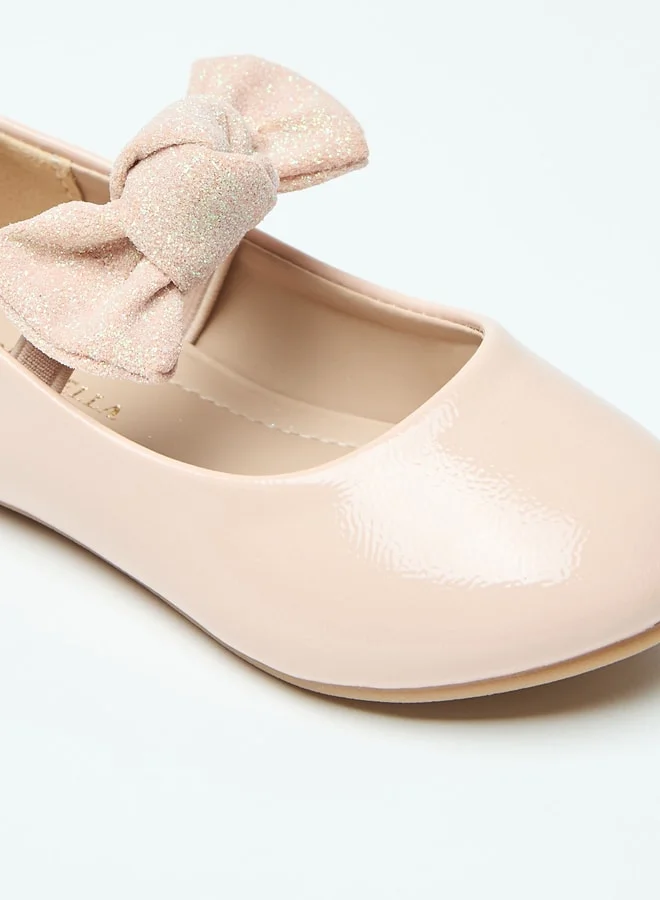 فلورا بيلا من شو إكسبرس Bow Accent Slip-On Ballerina Shoes with Elastic Strap