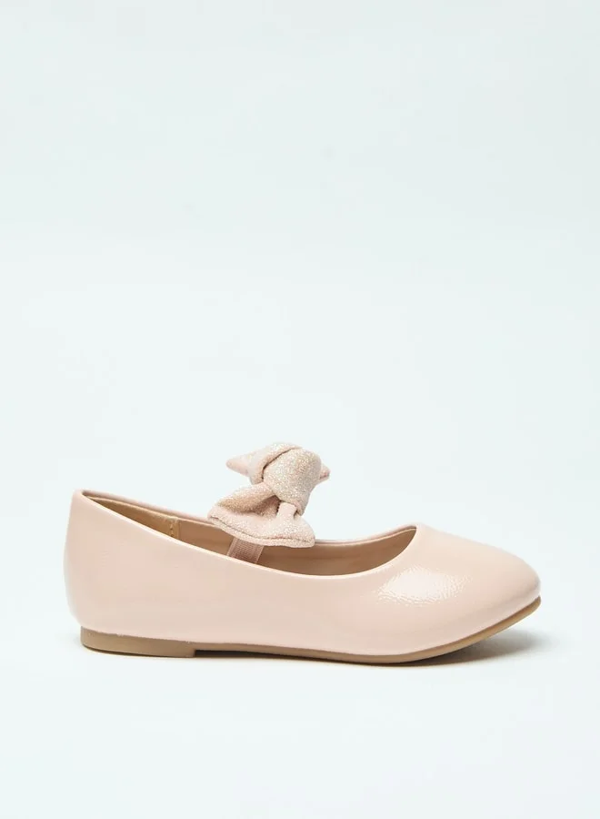 فلورا بيلا من شو إكسبرس Bow Accent Slip-On Ballerina Shoes with Elastic Strap