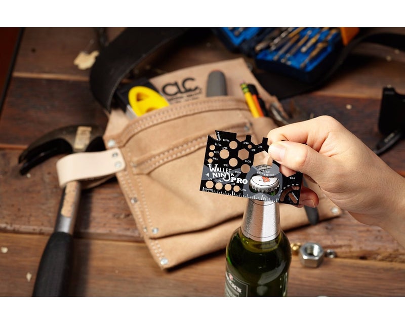 Wallet Ninja PRO: 26 in 1 Credit Card Multitool (Measure Bits & Bolts, Wrenches, Protractor, Bottle Opener) - Image 4