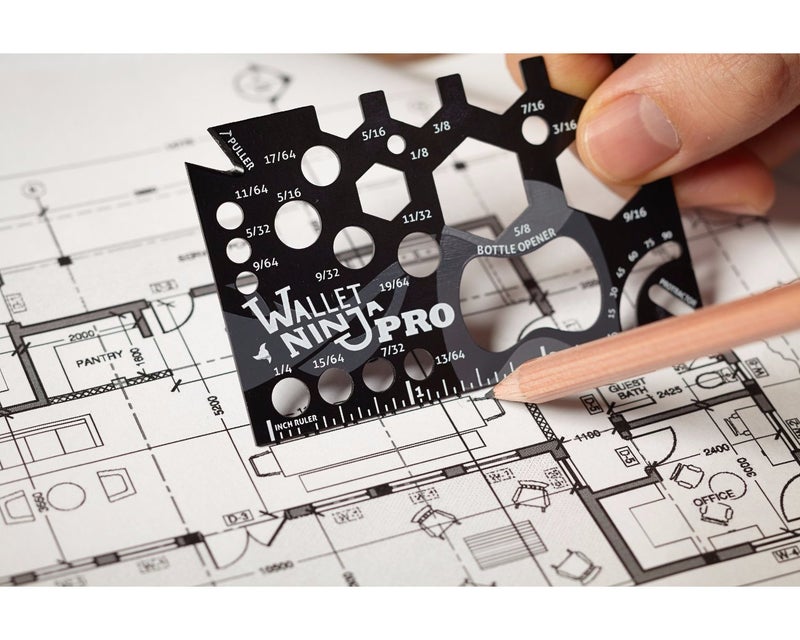 Wallet Ninja PRO: 26 in 1 Credit Card Multitool (Measure Bits & Bolts, Wrenches, Protractor, Bottle Opener) - Image 5