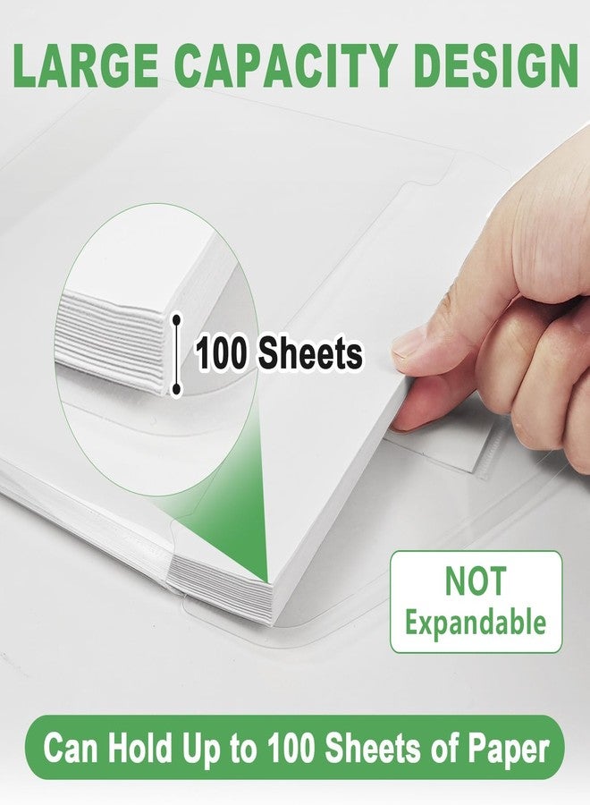 HOUYEE 12 Pack Binder Pocket, 11 Holes Clear Poly Binder Envelope with Snap Closure, Letter Size - Image 3